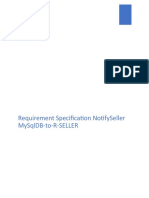 RequirementSpecification NotifySeller MySqlDB To R SELLER
