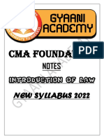Introduction To Law For CMA Foundation