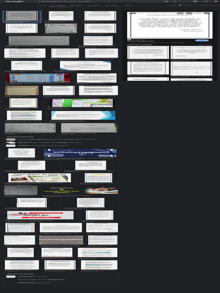 Acknowledgement For Class 12 Project Google Search Pdf Computing