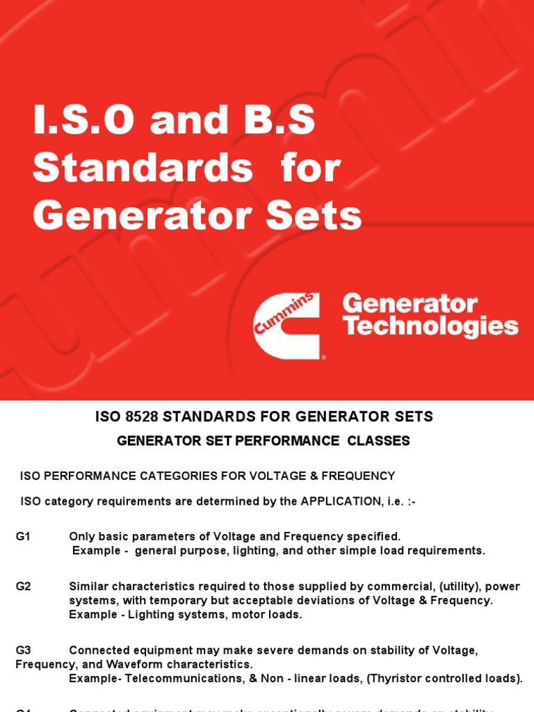 ISO 8528 G3 Generator Performance Standards | PDF | Steady State ...