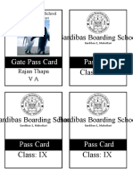 Gate Pass Card