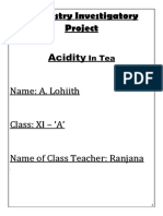 Chemistry Investigatory Project Class 11