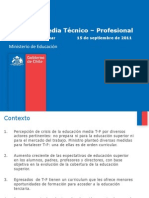 Propuesta Del Mineduc Paa La Educación Técnico Profesional, Septiembre 2011