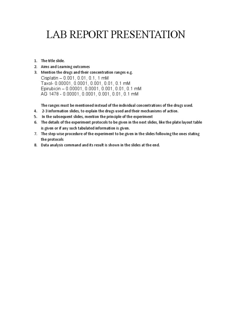 Lab Report Presentation | PDF