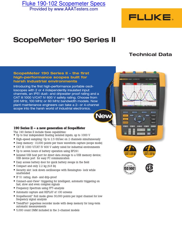 Fluke 190-102/S ScopeMeter® Test Tool