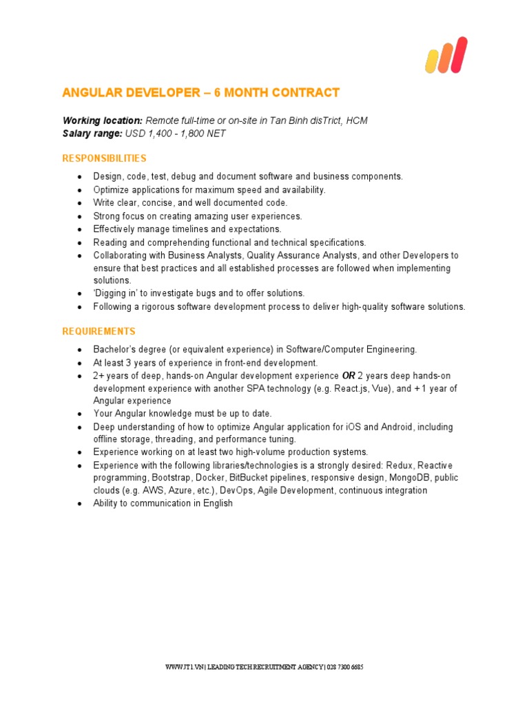 JT1 - JD - Angular Developer | PDF