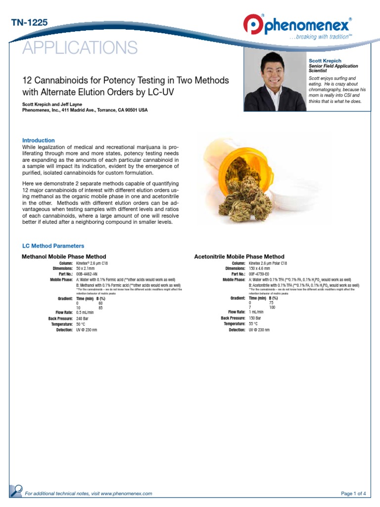 12 Cannabinoids For Potency Testing in Two Methods PDF Chromatography Elution