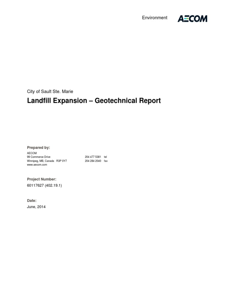Appendix G Ssm Landfill Geotechnical Investigation Final Draft Pdf