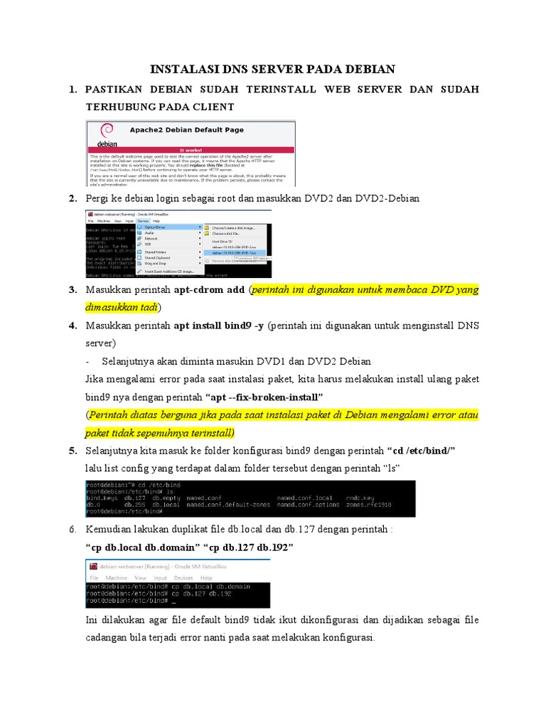 Instalasi DNS Server di Debian 10 | PDF | Komputer