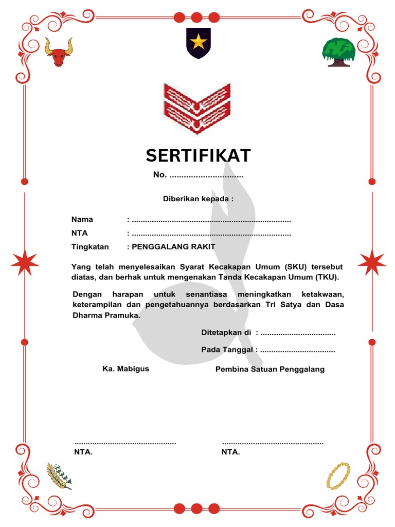 Sertifikat Pramuka Penggalang Rakit2 | PDF