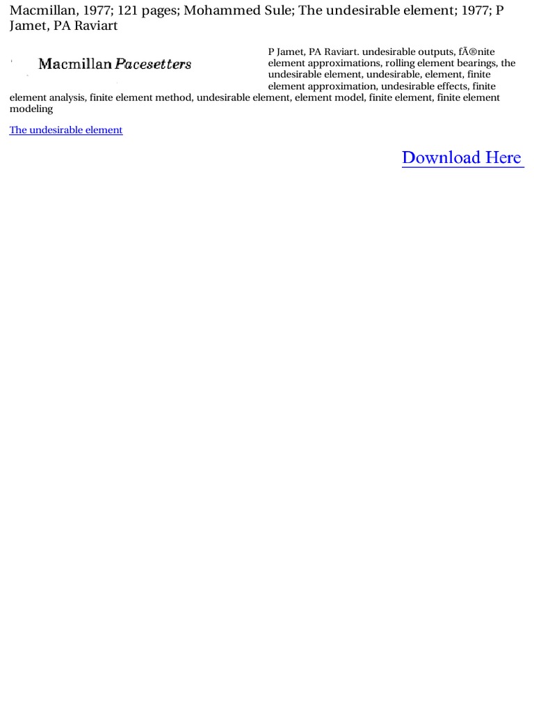 The Undesirable Element | PDF