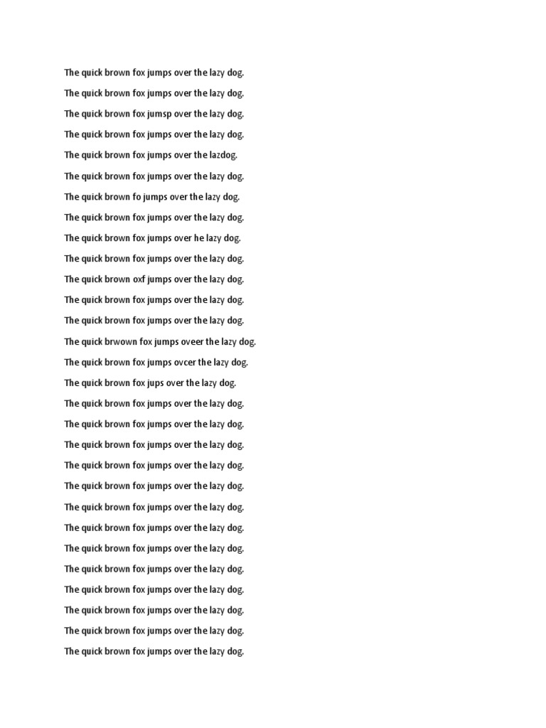 MS Word Typing Practice Sheet | PDF | Writing | Text
