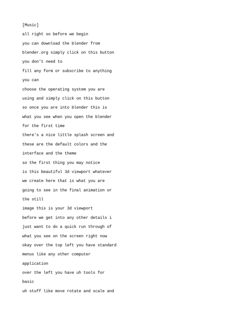(English (AutoGenerated) ) Blender Day 1 Absolute Basics