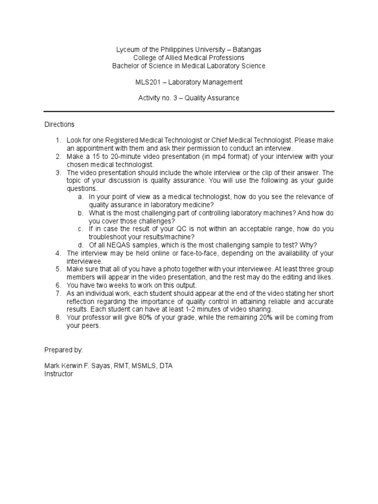 Labman exercise 3 pdf interview methodology