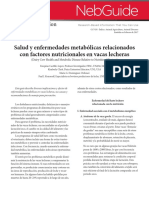 Salud y Enfermedades Metabólicas Relacionados Con Factores Nutricionales en Vacas Lecheras