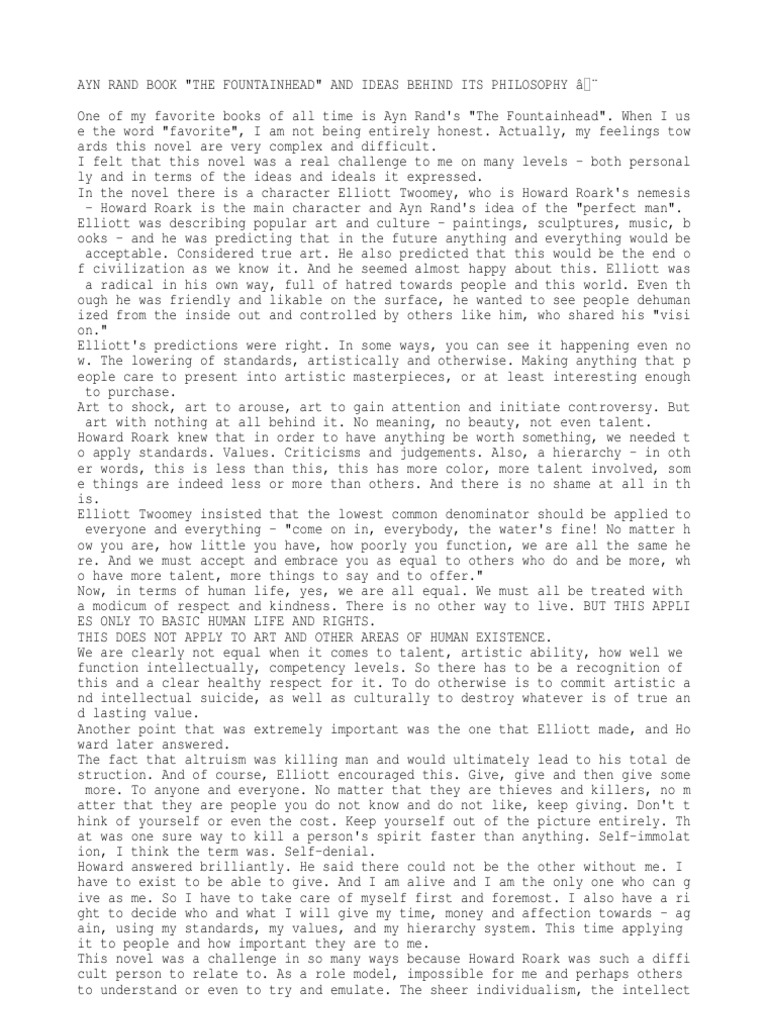 Ayn Rand Book The Fountainhead Pdf