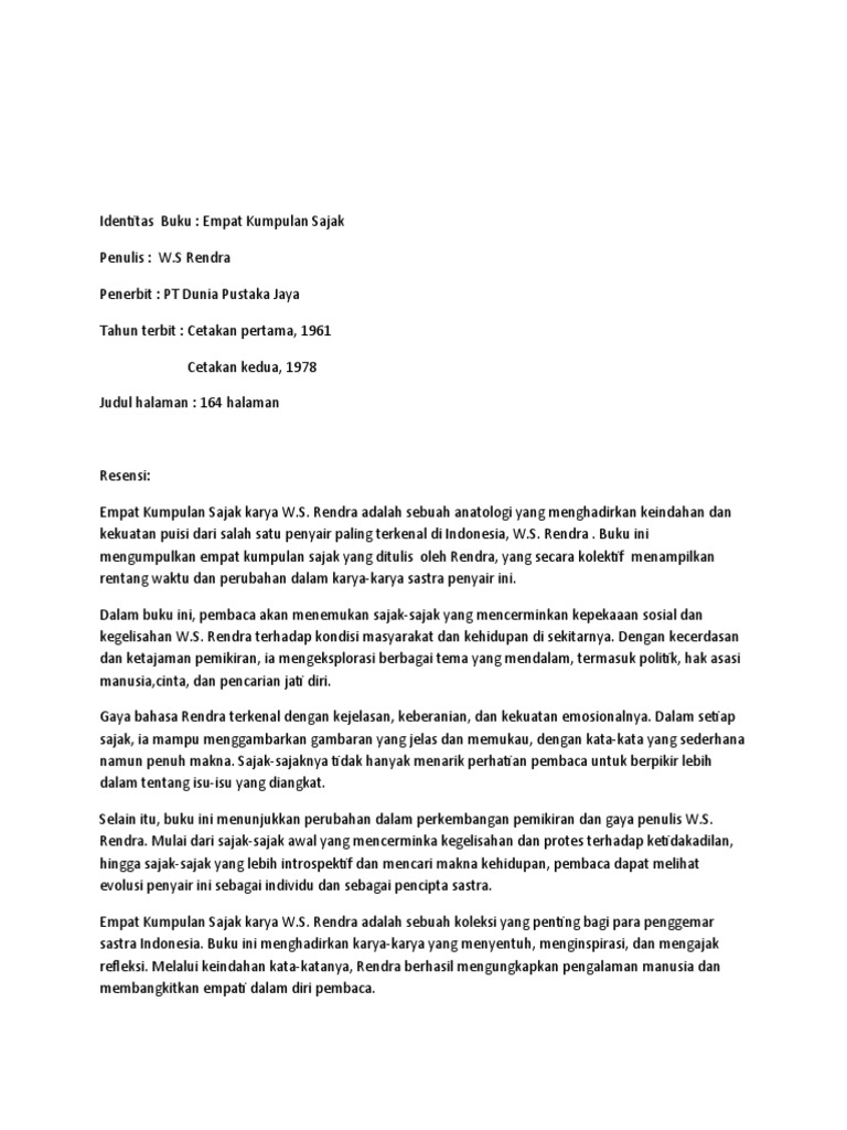 Empat Kumpulan Sajak | PDF