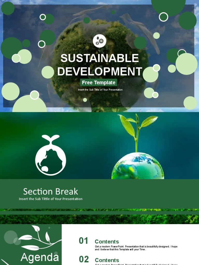 Free Sustainable Development PPT Template | PDF | Page Layout ...