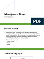 Slide INF403 Pertemuan 8 Manajemen Biaya Proyek