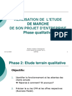 REALISATION de LETUDE de MARCHE Phase Qualitative Et Phase Quantitative