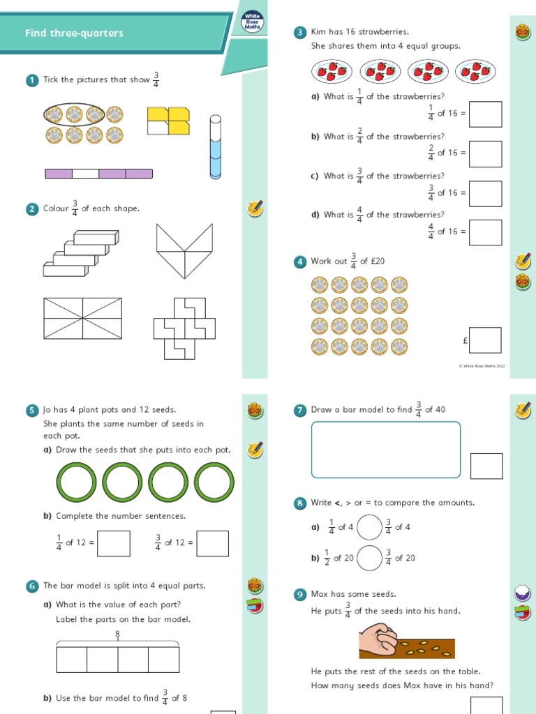 Understanding Three-Quarters in Math | PDF | Plants | Horticultural ...