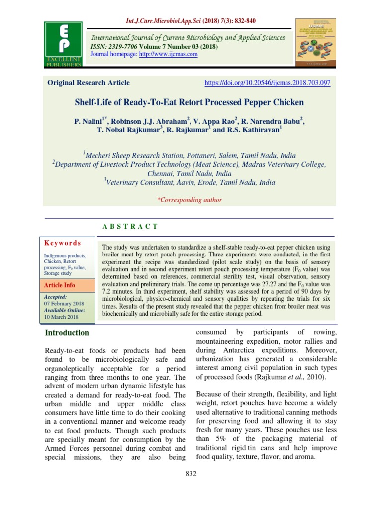 Retort Pepper Chicken | PDF