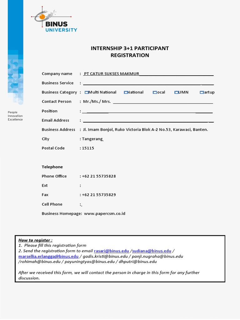 Internship Registration Guide | PDF