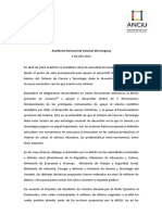 Declaración ANCiU Rendición de Cuentas. Julio 2022