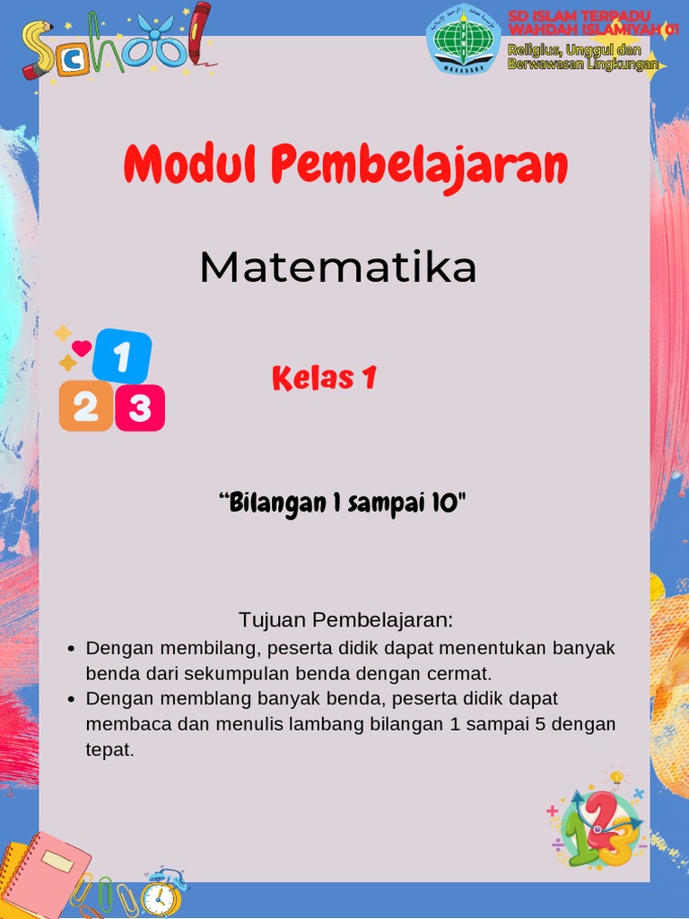 Modul Pembelajaran Matematika Bilangan 1 Sampai 10 Pdf