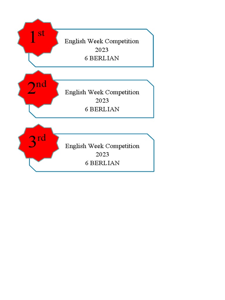 Prize Tag English Week PDF