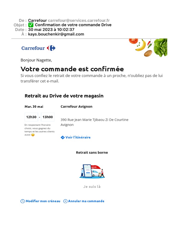 Annulation de commande Drive Carrefour | PDF | Finance et gestion monétaire