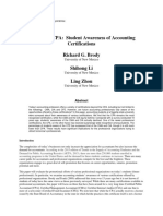 (2016) Beyond The CPA - Student Awareness of Accounting Certifications