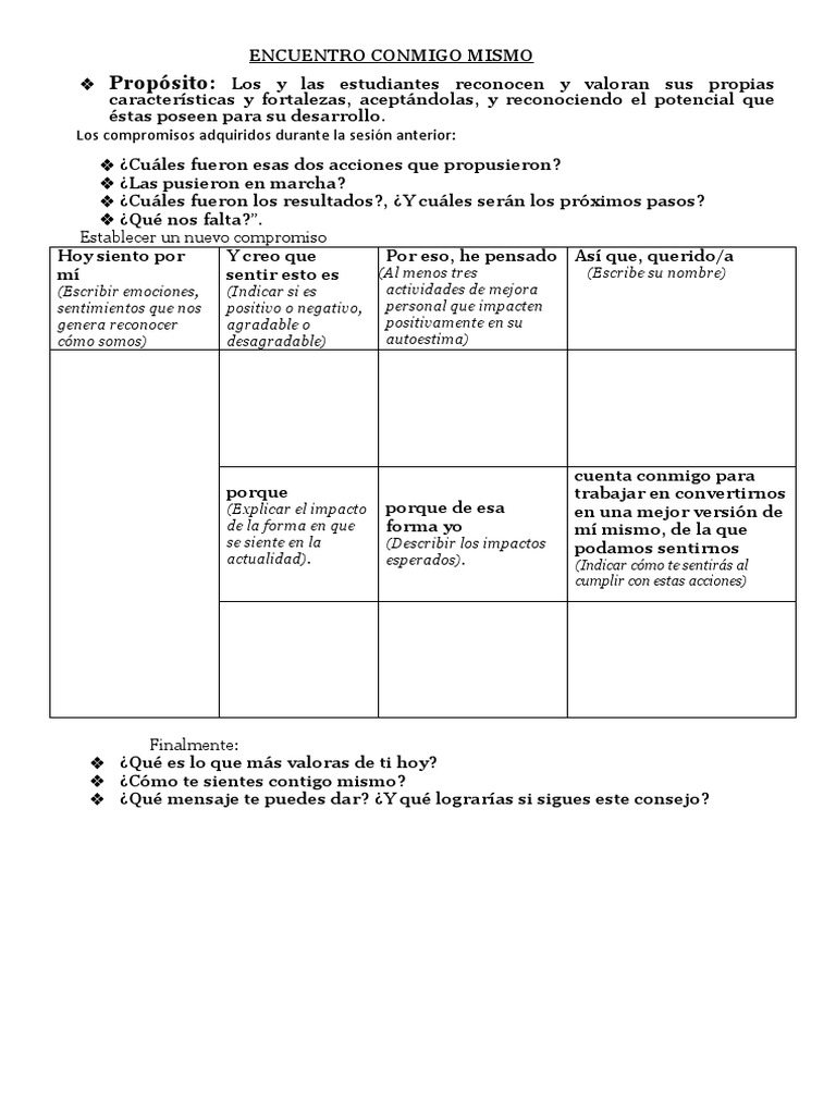 Encuentro Conmigo Mismo PDF Relaciones personales, crianza y