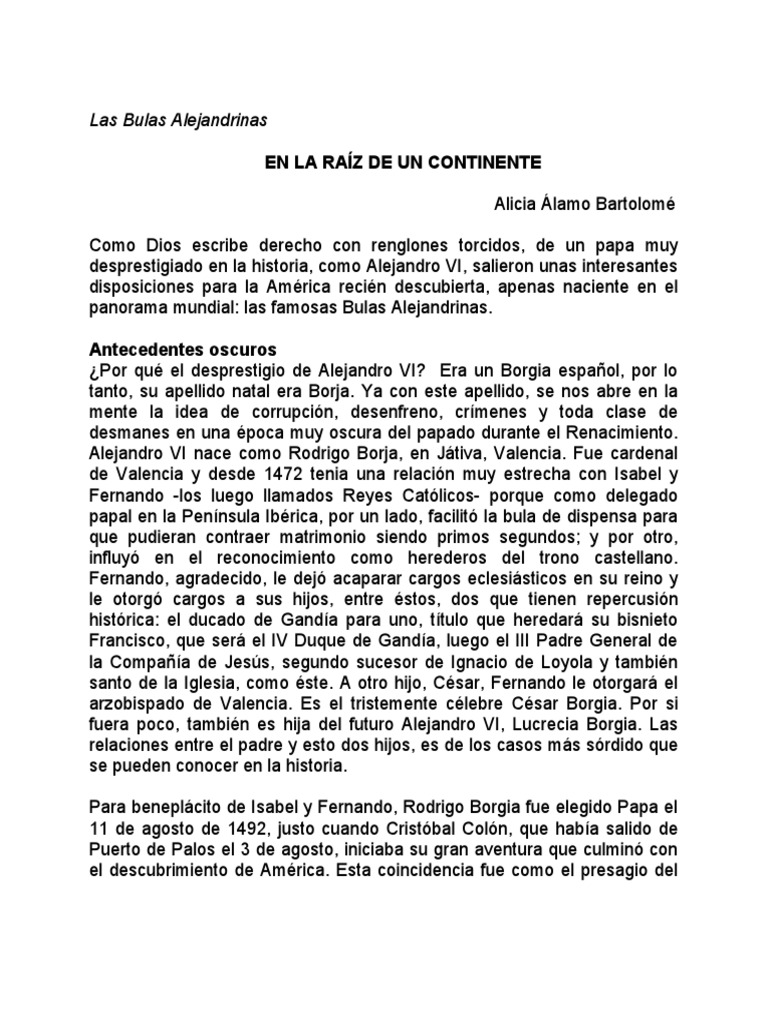 Las Bulas Alejandrinas Descargar gratis PDF Iglesia Católica