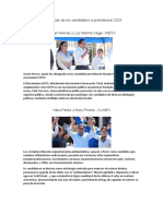 Corrientes Ideológicas de Los Candidatos A Presidencia 2023