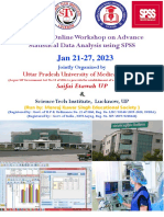 Brochure - Online Workshop On Advance Statistical Data Analysis Using SPSS - Jan - 21-27 - 2023