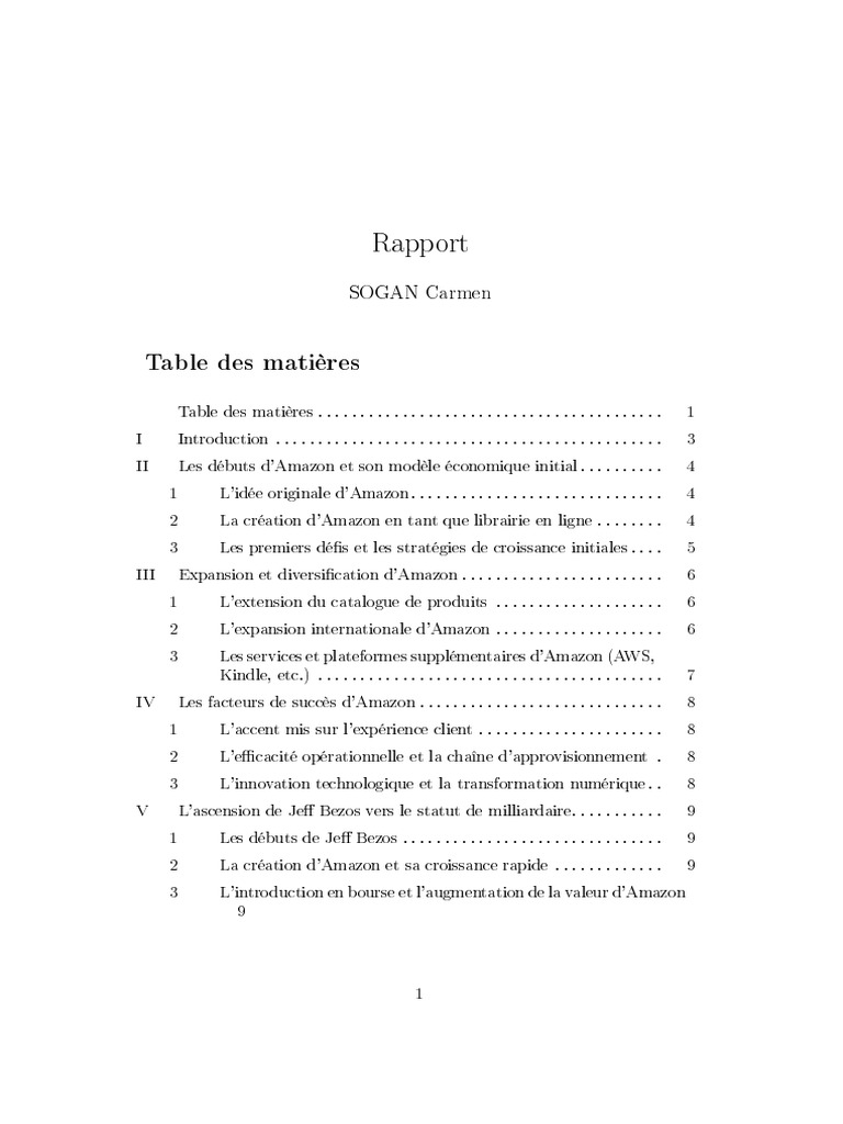 Rapport: Table Des Matières | PDF | Amazon Web Services | Commerce ...