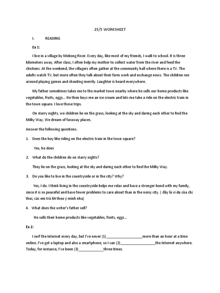 5-25 Worksheet + Homework | PDF | Internet