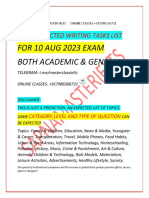 For 10 Aug 2023 Exam Both Academic & General: Ielts Predicted Writing Tasks List