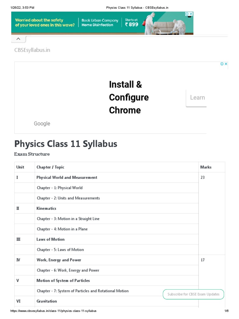 Physics Class 11 Syllabus - CBSEsyllabus - in | PDF | Heat | Velocity