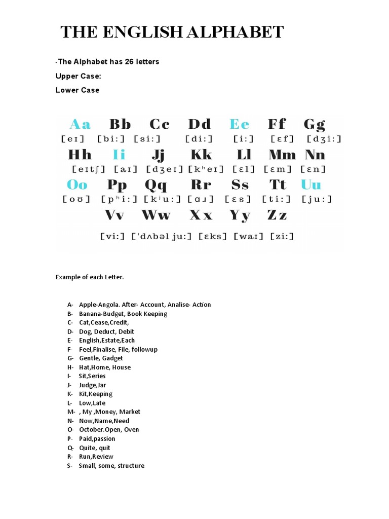 The Alphabet Has 26 Letters PDF