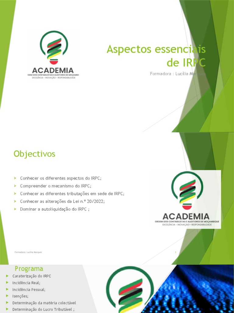 Aspectos do IRPC em Moçambique | PDF | Impostos | Balancete
