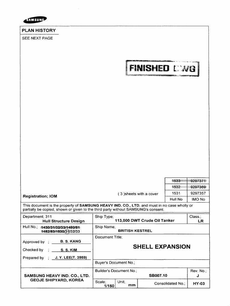 Shell Expansion Plan for Crude Oil Tanker | PDF | Materials | Water ...