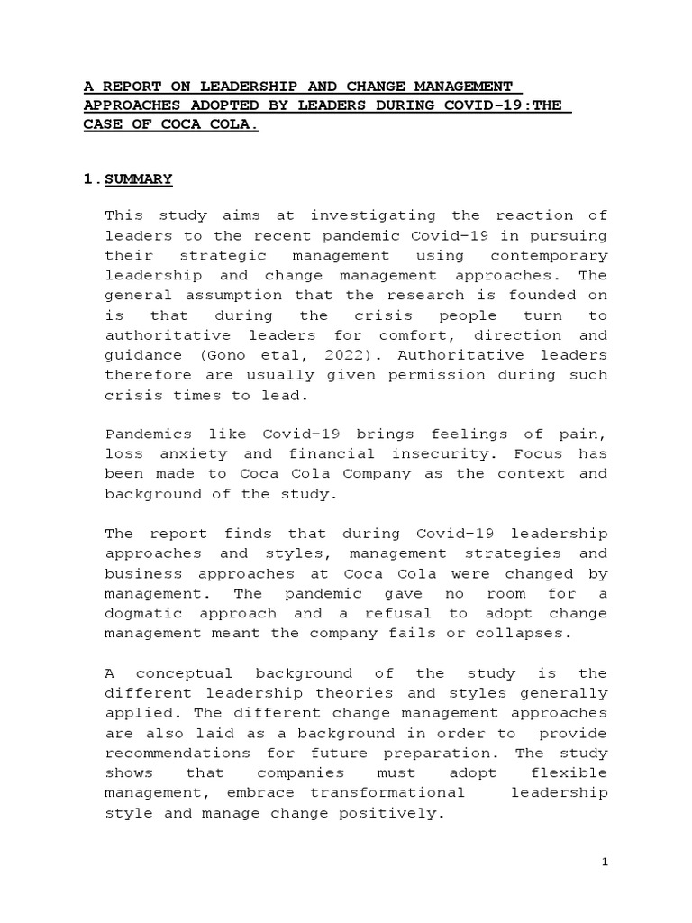 Assignment Report On Leadership Approaches Taken by Leaders | PDF ...