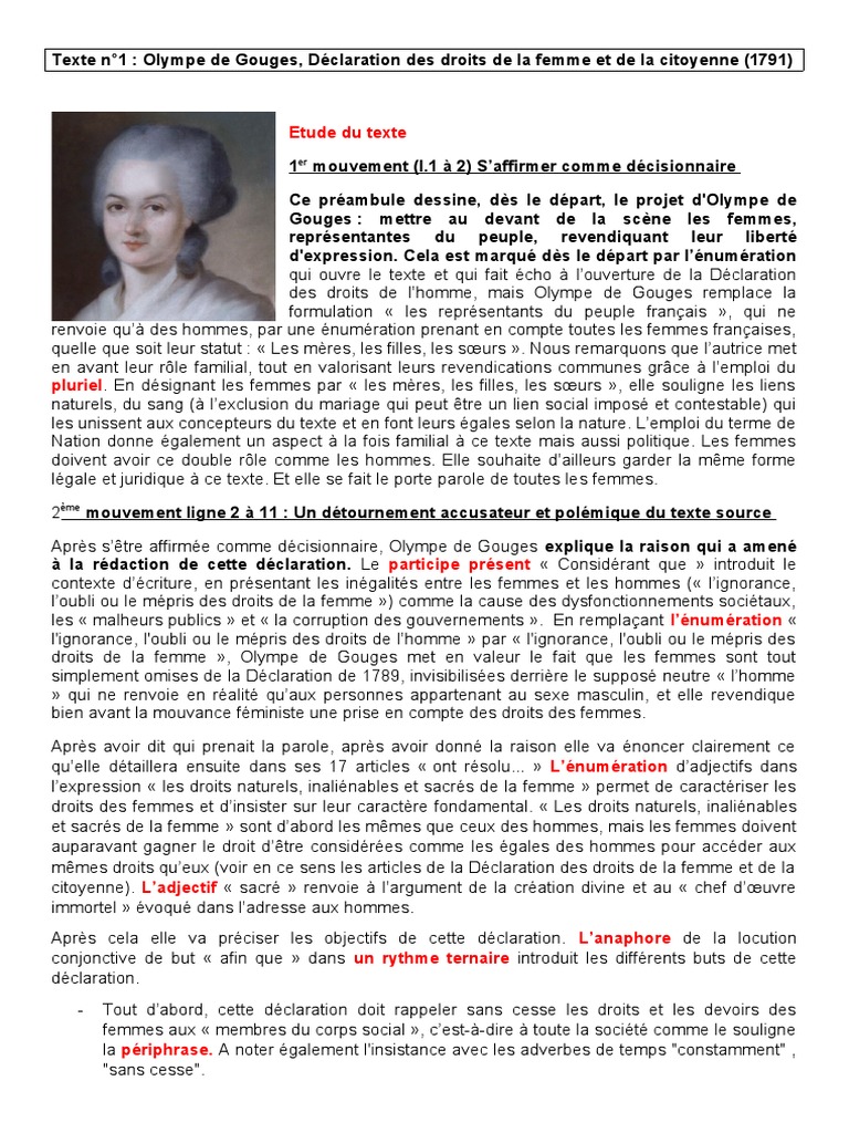 Préambule d'Olympe de Gouges 1791 | PDF | Droits de l'homme | Justice