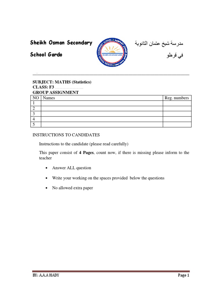 Form Three Maths Assign | PDF