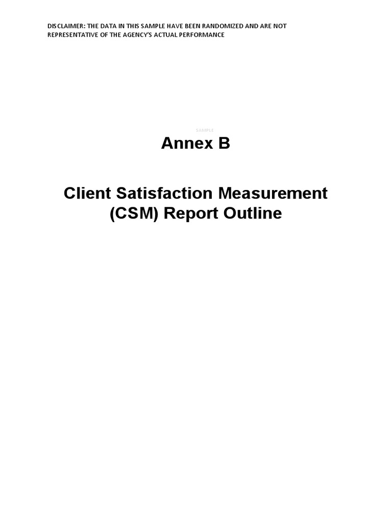 Annex B. CSM Report Outline and Sample Report v2 1 | PDF | Survey ...