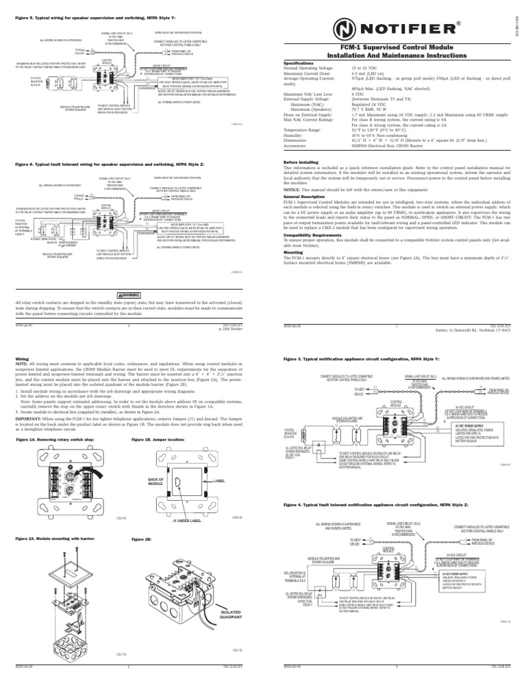 FCM-1 | Electrical Wiring | Relay notifier control module wiring diagram 