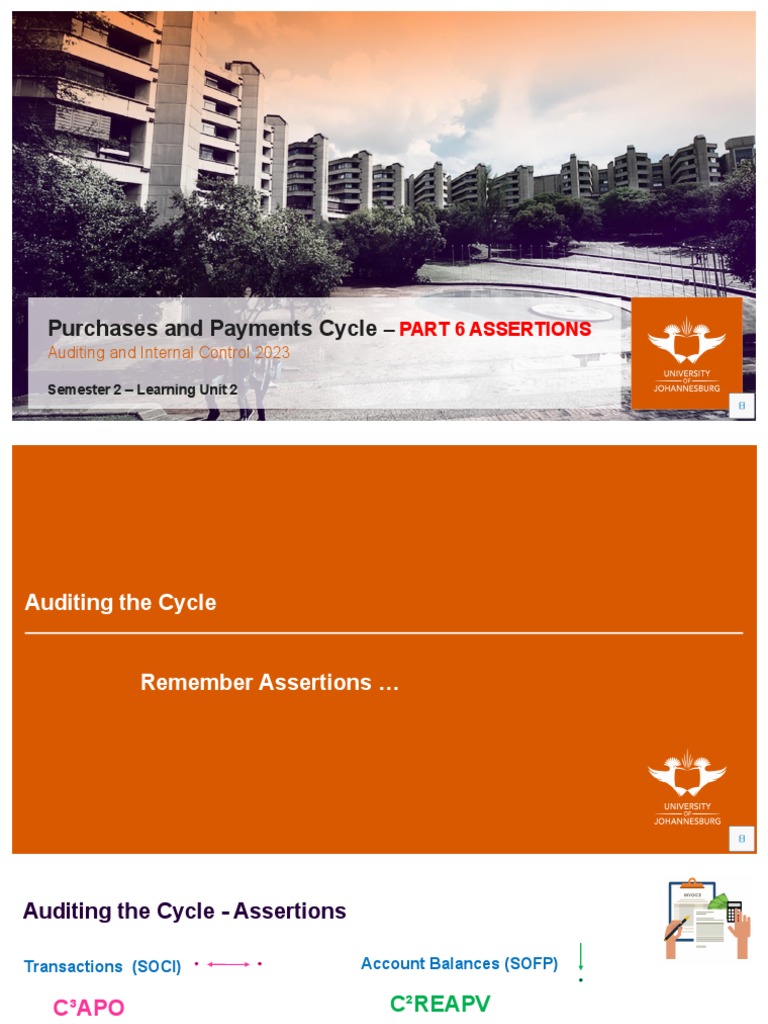 Unit 2 purchases and payments cycle part 6 assertions pdf