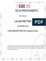 Inteligencia Emocional Certificado de Aprovechamiento